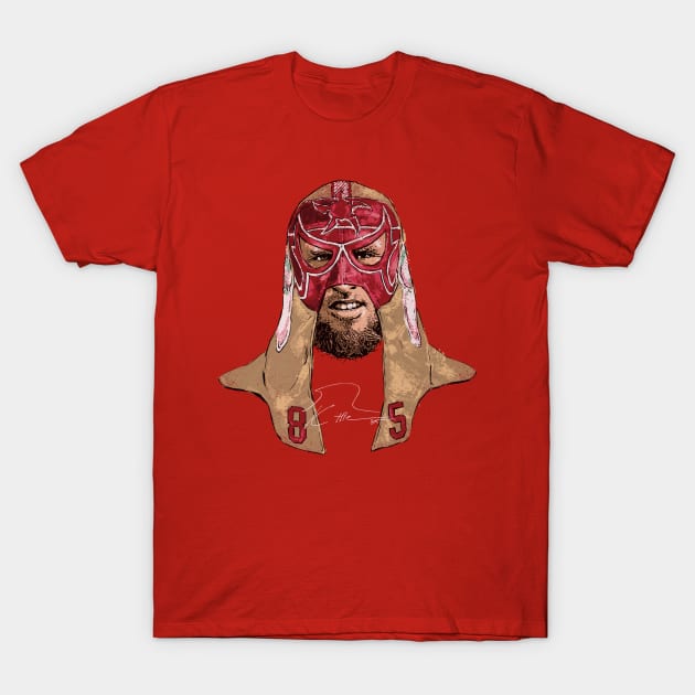 George Kittle San Francisco Luchador Mask Portrait T-Shirt by Chunta_Design